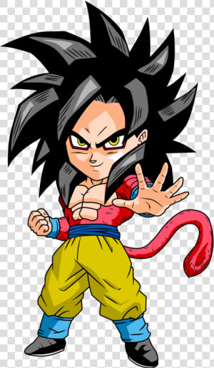 Goku Super Saiyan 4 Chibi   Png Download   Goku Ssj4 Chibi  Transparent Png