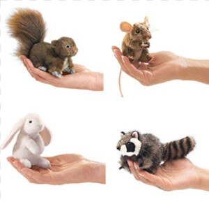 Folkmanis Mini Woodland Animal Set Finger Puppets   Field Mouse  HD Png Download