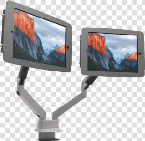 Compulocks Dual Screen Monitor Mount Unboxing  amp  Demonstration   Flat Panel Display  HD Png Download