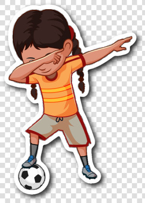 Soccer Dabbing Girl Sticker For Car Bumper  Soccer   Clip Art  HD Png Download