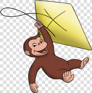 Curious George Flying A Kite   Png Download   Curious George With Kite  Transparent Png