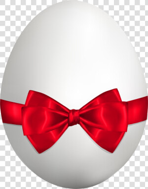 White Easter Egg With Red Bow Png Clip Art Image   Easter Egg Bow Tie  Transparent Png