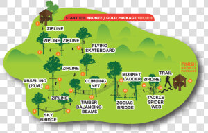 Eagle Track Zipline Chiang Mai   Map  HD Png Download