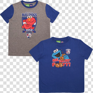 Western Bulldogs Sesame Street Toddler 2 Tees Gift   Cartoon  HD Png Download