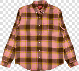 Supreme Plaid Flannel Shirt Ss   Shirt  HD Png Download