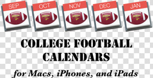 College Football Calendars For Macs  Iphones  And Ipads   Printing  HD Png Download