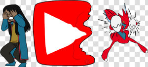 The Youtube Icon Being Distroyed By Scizor  While Kamon  HD Png Download