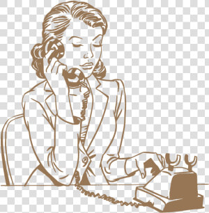 Woman Dialing A Number On An Old School Phone   Businessperson  HD Png Download