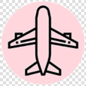 Travel Flight Fly Holidays Pink Black Birthday Art   Airplane Line Icon  HD Png Download