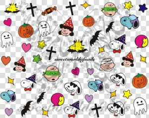 Snoopy Halloween Nail Art Nail Water Decals   Snoopy Nail Halloween  HD Png Download