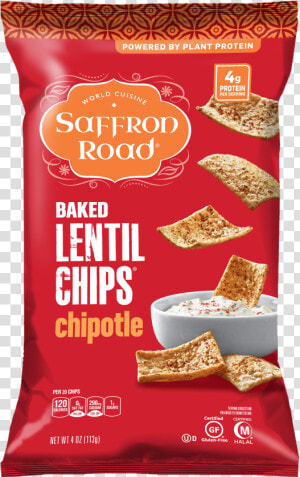 Saffron Road Baked Lentil Chips Sea Salt  HD Png Download