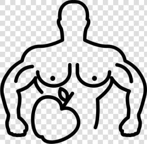 Male Muscular Outline With Apple Comments   Clipart Muscular Png  Transparent Png