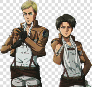 Attack On Titan Png Erwin Levi Eruri Anime   Levi Y Erwin Snk  Transparent Png