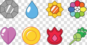 Transparent Kanto Badges Png   Kanto Pokemon Gym Badges  Png Download