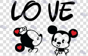 Love Little Mickey Minnie Mouse Kissing Matching Couple   Mickey Y Minnie Tsum Tsum  HD Png Download