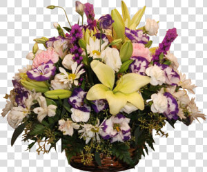 Wicker Basket Mixed Flower Small   Bouquet  HD Png Download