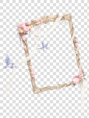  frame  birds  flowers  ribbons  roses  aesthetic  vintage   Love Nikki Lyrical Lyre  HD Png Download