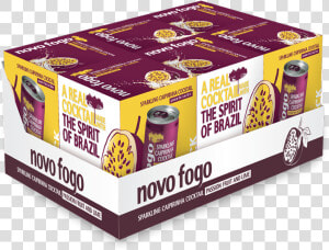 Novo Fogo Sparkling Caipirinha Passion Fruit 24 Pack   Chocolate  HD Png Download