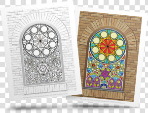 Free Stained Glass Adult Coloring Page   Stained Glass  HD Png Download