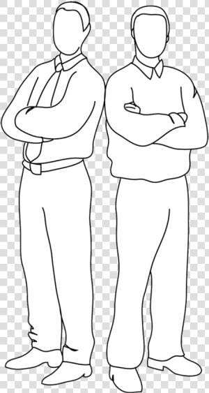 Two People Standing Back To Back Clipart   Two Men Standing Back To Back  HD Png Download