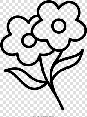 Flowers Coloring Page   Black And White Flower Coloring Page  HD Png Download