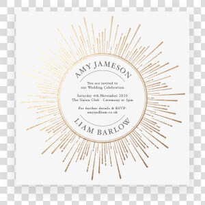 Sunburst Wedding Invitation   Circle  HD Png Download