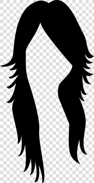 Long Dark Female Hair Shape   Long Hair Cartoon Png  Transparent Png