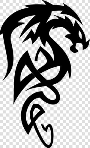 Tribal  Drake  Dragon  Mythological  Mythical   Dragon Black And White Png  Transparent Png