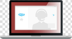 Icon Of Laptop Showing Skype And An Interpreter Wearing   Skype  HD Png Download