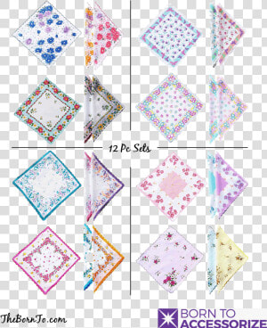 12 Pc Set Ladies Handkerchiefs With Scalloped Edges   Triangle  HD Png Download