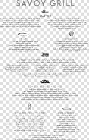 The Savoy French Cuisine Savoy Grill Restaurant Menu   Savoy Grill Gordon Ramsay Menu  HD Png Download