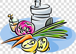 Vector Illustration Of Fresh Fruits And Vegetables  HD Png Download