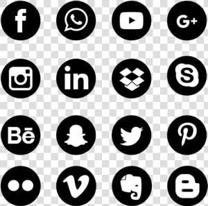 Clip Art Black Social Media Icons Png   Vector Social Media Icons Png  Transparent Png