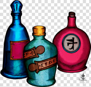 Clipart Wine Bottle And Glass   Potions Clipart  HD Png Download