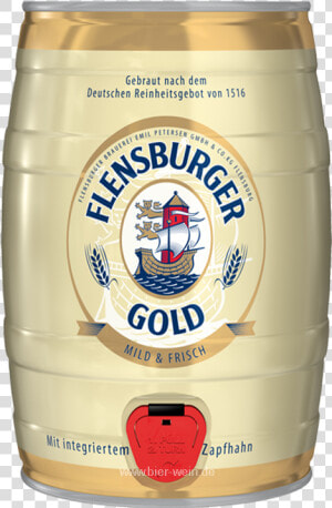 Flensburger Gold German Beer Keg 5000 Ml   500 Cl Can   Flensburger Gold  HD Png Download