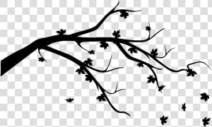 Falling Leaves   Falling Leaves Black And White  HD Png Download