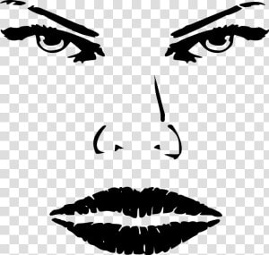 Face  Female  Woman  Make Up  Outlines  Aggressive   Female Eyes Outline Png  Transparent Png