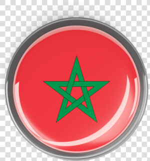 Metal Framed Round Button   Morocco Round Flag Png  Transparent Png