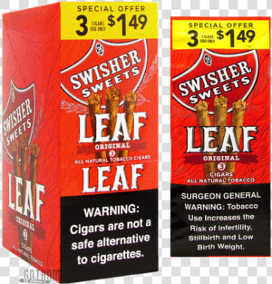 Swisher Sweets Leaf Original Box And Foil Pack   Swisher Sweets  HD Png Download