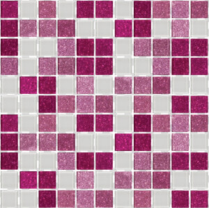 Pink  Raspberry Glitter And White Glass Tile Mix   Tile  HD Png Download