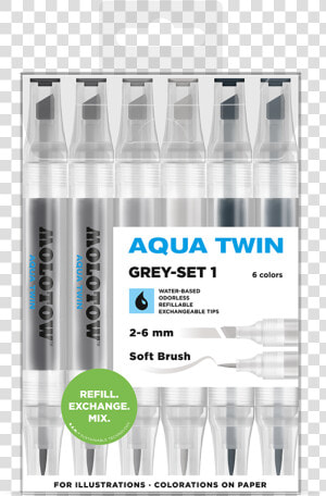 Molotow Aqua Twin Grey Set 2  HD Png Download