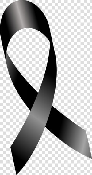 Melanoma Cancer Ribbon  Mourning Ribbon  Luto   Cancer Ribbon Png Black  Transparent Png