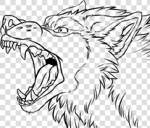 Transparent Wolf Face Clipart   Wolf Snarling Side View Drawing  HD Png Download