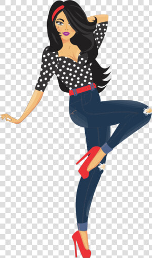 Pinup Woman Jeans Legging   If You Can T Get A Girlfriend  HD Png Download