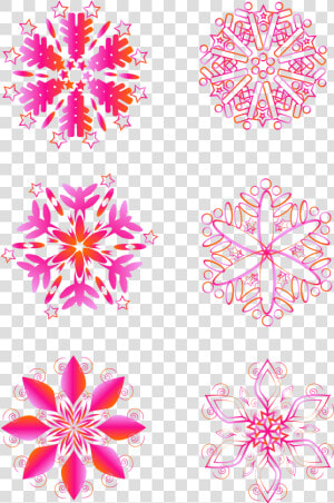 Pink Snowflake Winter Elements Gradient Png And Vector   Easy Flower Geometric Design  Transparent Png