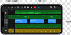 Tracks View  Showing Tracks  Headers  And Regions   Garageband  HD Png Download