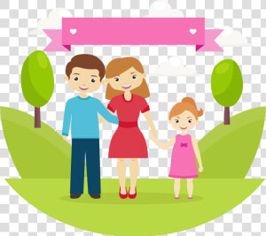 Happy Family Cartoon   Happy Family Of Three Cartoon  HD Png Download