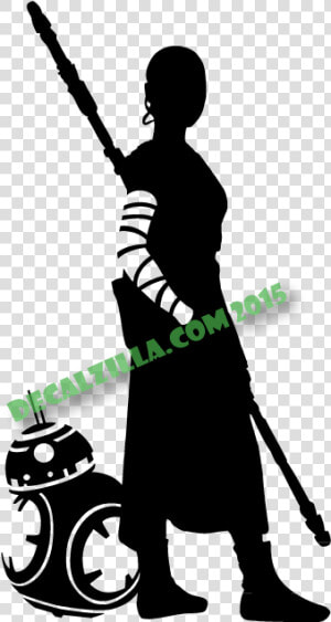 Star Wars Rey And Bb8   Clipart Rey Star Wars Silhouette  HD Png Download