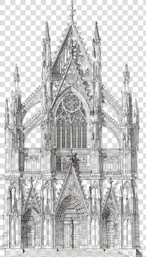 Catholic Drawing Gothic Church   Cathedral Architecture Drawing  HD Png Download