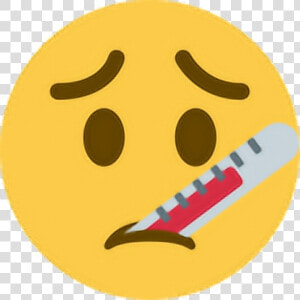 Sick Sad Frown Upset Unhappy Thermometer Emoji Emoticon   Illness Emoji  HD Png Download